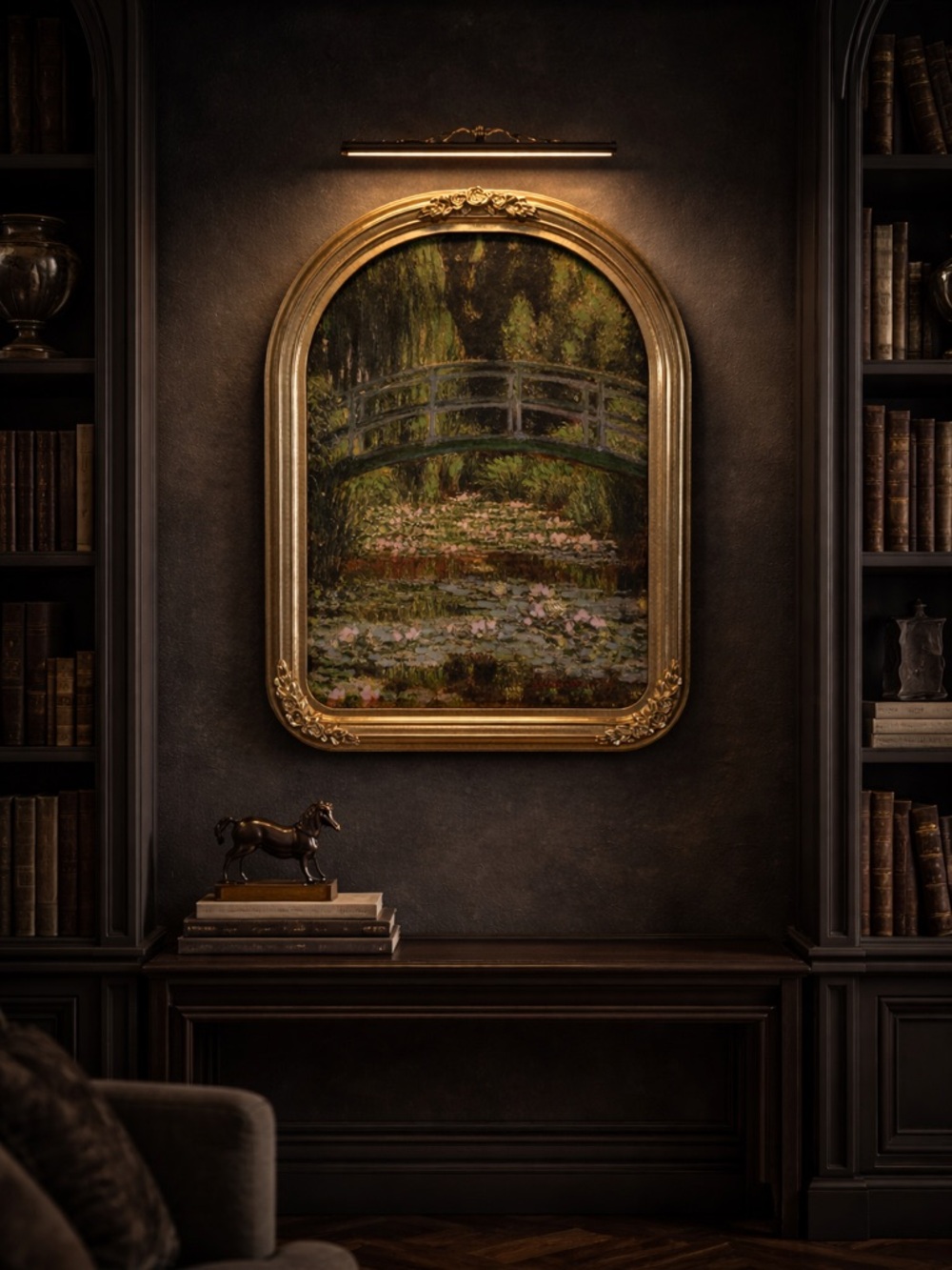 -1x14” The Japanese Bridge and Water lilies” by Claude Monet